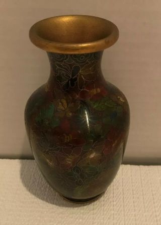 Old Vintage Chinese Asian Cloisonne Enameled Vase China 2