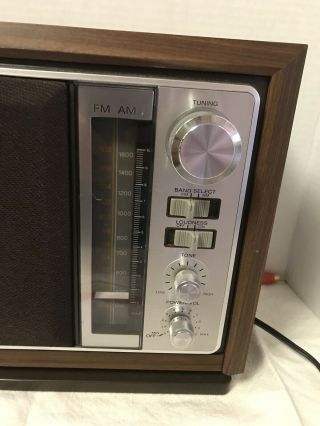 Vintage Sony ICF - 9740W 2 - Band AM/FM Radio Simulated Wood Cabinet Great Sound 3