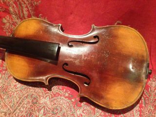 Antique Violin Labelled Antonius & Hieronymus 1695 Flamed Maple With Coffin Case