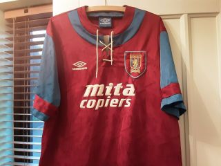 Vintage Umbro Aston Villa Fc 1992 - 93 Home Shirt Size Xxl