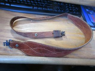 Vintage Leather Rifle Shotgun Sling With Swivels Suede See Pictures