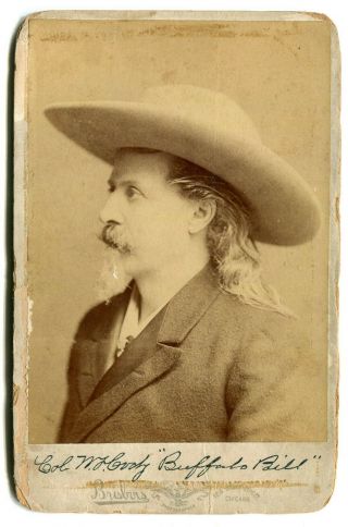 Antique Brisbois Chicago Cabinet Card Photograph Of Buffalo Bill Cody Wild West
