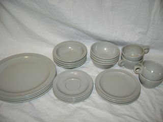 Vintage Prolon Ware Melmac Dishes Cups/plates/bowls.  Gray