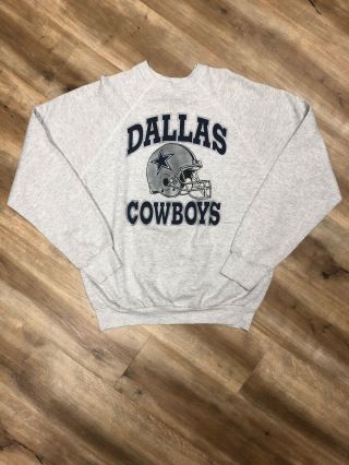 Dallas Cowboys Nfl Football Vintage 90s Helmet Spellout Sweatshirt Xl
