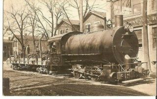 Vintage Real Photo Postcard Dayton Ohio 1913 Locomotive On Street