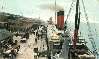 White Star And Cunard Liners In Liverpool Landing Stage,  1906