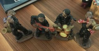 Vintage African American 4 Piece Band Figurines