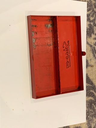 Vintage Snap On Red Metal Tool Storage Case Ratchet Socket Extension KRA - 223A 2