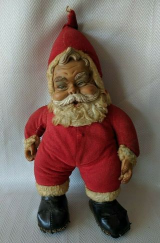 Vintage 1950s Rushton Santa Claus Rubber Faced 17 " Tall - Christmas