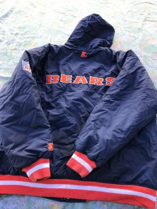 Vintage Chicago Bears Starter Jacket Puffy Parka Sideline Xl Pro Team Edition