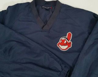 Vtg Cleveland Indians Pullover Sweater Chief Wahoo Mens Xl Blue