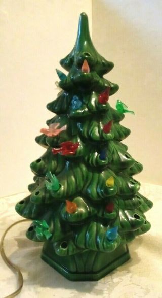 Vintage Ceramic Lighted Table Top Christmas Tree Holland Mold