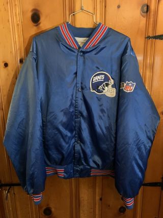Men’s Vintage 80’s Chalk Line Nfl York Giants Satin Varsity Jacket,  Size Xl