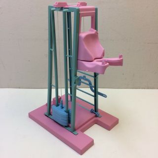 Vtg‼ 1984 Barbie Workout Center Gym Weight Machine Only Mattel Pink • S/h‼