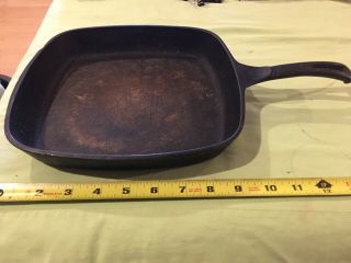 Vintage Cast Iron Square Skillet 9 - 1/2 " Pan - Made In Usa