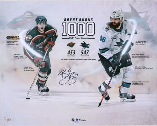 Brent Burns San Jose Sharks Signed 16 " X 20 " 1000th Game Stylized Photo - Le 88