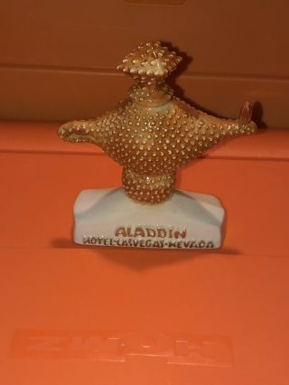 Rare Vtg Aladdin Hotel Las Vegas Nevada Lamp Decanter Bottle Souvenir 5.  5”
