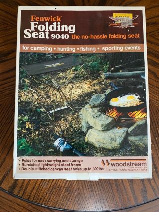 Nos Vintage Fenwick Woodstream Folding Fishing Camping Chair 9040