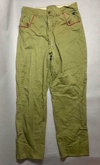 Vintage Bsa Boy Scouts Of America Olive Uniform Pants Size 30 X 29 Talon Zip 60s