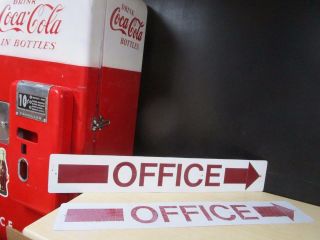 Vintage Office Signs With Right Pointing Arrow - Aluminum Signs 38 " X 6 "