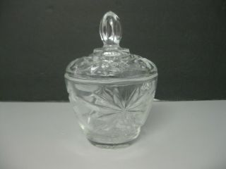 Vintage Sugar Bowl With Lid Geometric And Star Design.