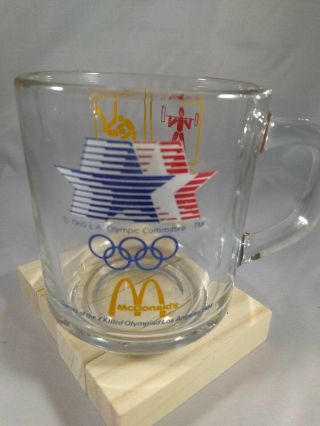 Vintage 1984 Mcdonalds Xxii 23rd Los Angles Olympic Glass Coffee Mug Cup