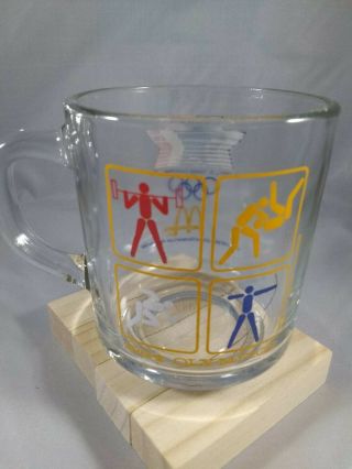 Vintage 1984 McDonalds XXII 23rd Los Angles Olympic Glass Coffee MUG Cup 2