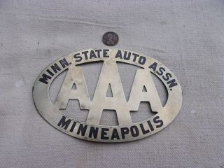 Aaa Minnesota State Auto Association Grille Badge - - 1920s - 30s Vintage