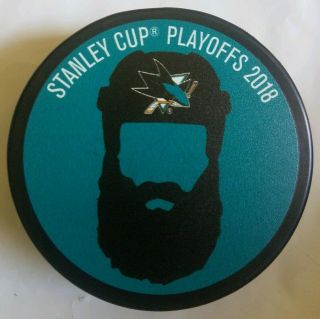2018 San Jose Sharks Stanley Cup Playoffs Official Hockey Puck Inglasco Nhl