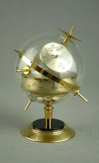 Vintage Huger Sputnik Weather Station Barometer Thermometer Art Deco 50s 60s