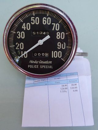 Harley Davidson Police Special Speedometer Shovelhead Panhead Flh Fl Rebuilt