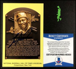 Lee Smith Autographed Hall Of Fame Hof Plaque Card Postcard Cubs Beckett Bas