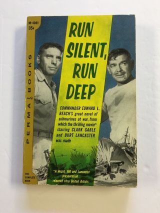 Run Silent Run Deep Vintage Wwii Movie Paperback Burt Lancaster Clark Gable