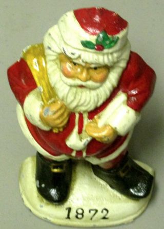 Vintage Santa Clause 1872 Doorstop Cast Iron Tobacco Pipe Boots 7 1/2 " Tall