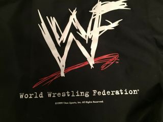 World Wrestling Federation Wwf Vintage Nylon Zipper Tote Bag - 1999 Swag