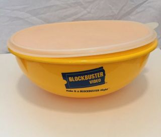 Vtg Blockbuster Video Popcorn Bowl With 2 Movies Bourne Supremacy/the Note Book