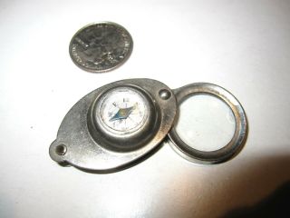 Vintage Comet Folding Loupe Magnifying Glass W/ Compass Good Cond.  Japan
