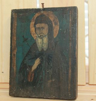 Antique Religious Hand Painted Icon Saint Andrew