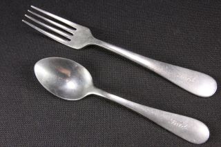 Ford Motor Company Vintage Spoon & Fork Cafeteria Flatware Stainless Steel