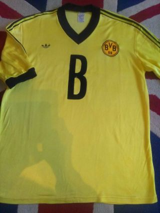 Vintage Player / Match Worn Borussia Dortmund Adidas Home Shirt L L/s 1980 
