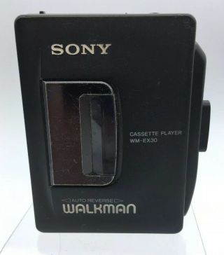 Vintage Sony Wm - Ex30 Cassette Walkman • Belt Clip • Great - H09
