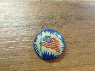 Vintage American Flag Pin Pinback Button 13/16 " Wwii (h4)