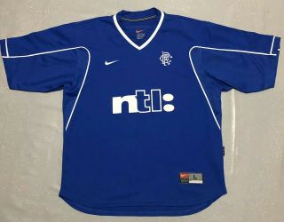 Vintage Glasgow Rangers Football Shirt / Size Large / Home / 1999 - 2001