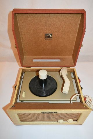 Vintage Portable Rca 45 Rpm Record Player In Carry Case