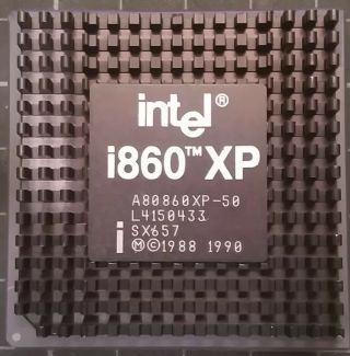 Vintage Intel I860 80860 Processor Cpu A80860xp - 50 Cpga Sx657 W/ Hs