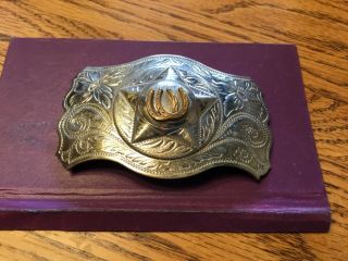 Vintage Belt Buckle Rockmount,  Denver,  Colorado Nickel Silver