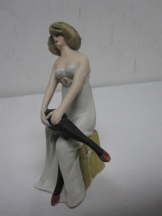 ANTIQUE GERMAN BISQUE SCHAFER & VATER SEXY WOMAN with BLACK STOCKINGS 5 1/8 