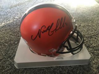 Nick Chubb Cleveland Browns Signed Rookie Riddell Mini Helmet Jsa