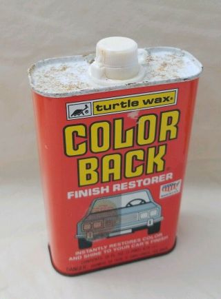 Vintage Turtle Wax One Step Color Back Finish Restorer Car Polish Empty Can Prop