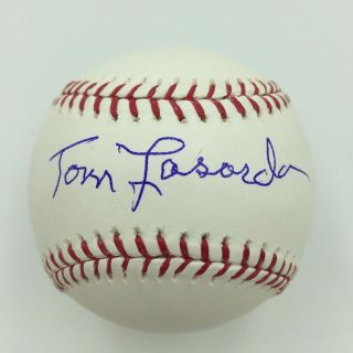 Tommy Lasorda Signed Major League Baseball With Psa Dna Sticker La Dodgers